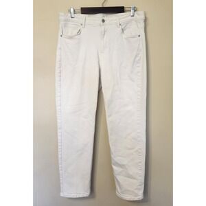 J Jill White High-Rise Straight Leg Denim Jeans Women 16 Lift Tuck